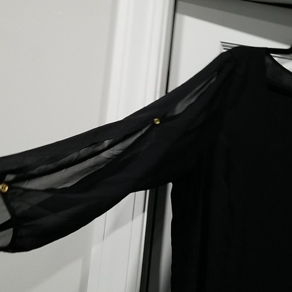 Zac & Rachel Woman 3X Black Top, Long Open Sleeves - Picture 3 of 6